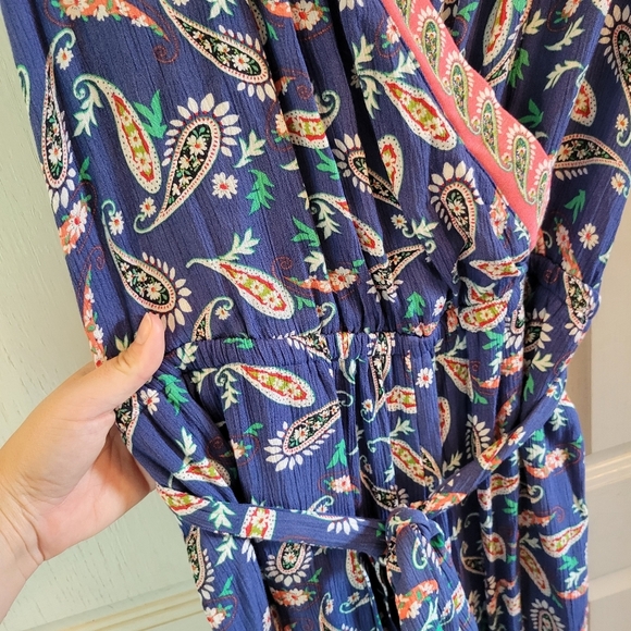 Westport Blue Paisley Flowy Jumpsuit - Picture 5 of 11